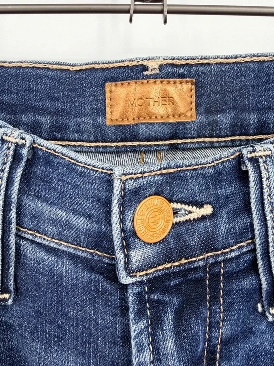 MOTHER The Hustler Ankle Fray Jeans Size 25 High Rise Flare Raw Hem - Picture 5 of 8